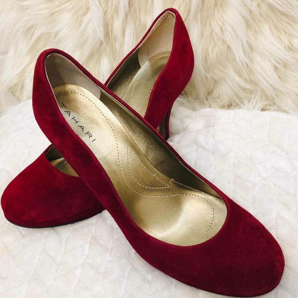 Tahari red high heels